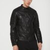 Javier Quilted Black Biker Leather Jacket
