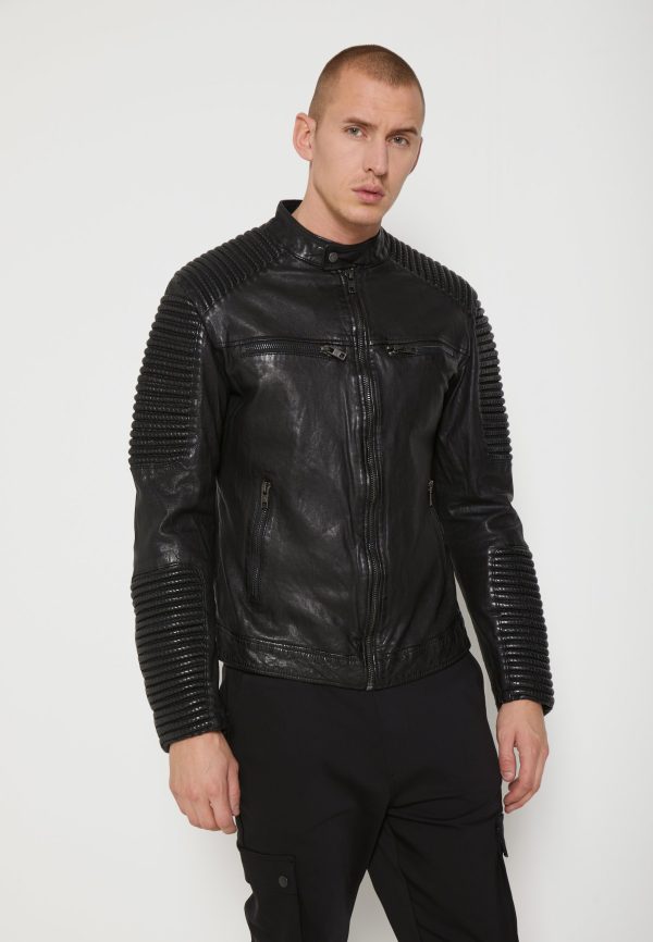Javier Quilted Black Biker Leather Jacket