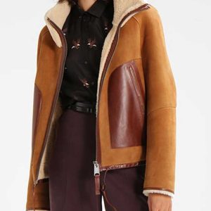 Online Canon Brown Suede Shearling Jacket