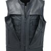 Mens Black Leather Vest