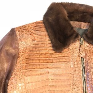 Online Trunk Brown Crocodile Fur Jacket