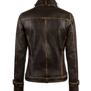 Online Women Brown Scarlett Johansson Biker Jacket