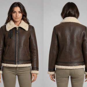 Premium Brown B3 Bomber Shearling Jacket