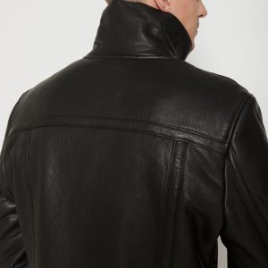 Premium Grove Black Sherpa Leather Jacket