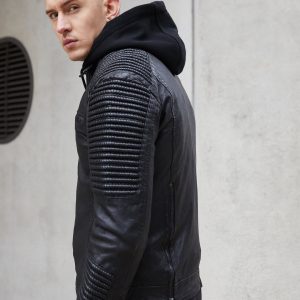Premium Javier Black Quilted Biker Leather Jacket