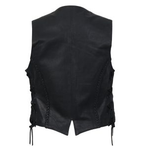 Premium Reina Moto Black Leather Vest
