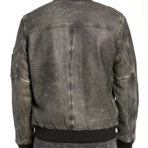 Purchase Grey Charless Distressed Bomber Jacket