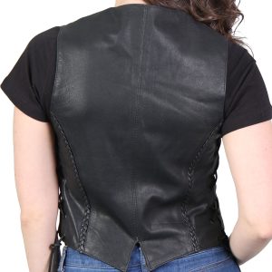 Purchase Reina Moto Black Leather Vest