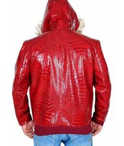 Purchase Super Red Crocodile Fur Hooded Jacket