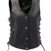 Purchase Wanda Black Leather Biker Vest