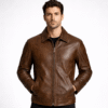 Quality Distressed Brown Biker Jacket