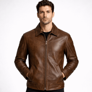 Quality Distressed Brown Biker Jacket
