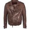 Basal Brown Biker Leather Jacket