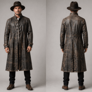 Shop Brown Leather Duster Coat