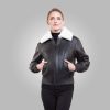 Icon G-1 Black Leather Bomber Jacket Women​