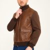 Limbo Alligator Brown Bomber Leather Jacket