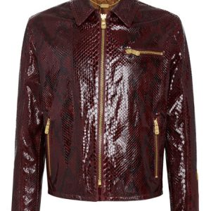 Mens Maroon Biker Jacket
