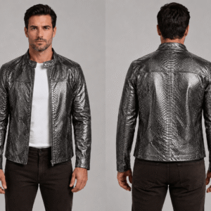 Shop Python Leather Biker Jacket