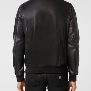 Shop Wicked Black Crocodile Embossed Leather Jacket