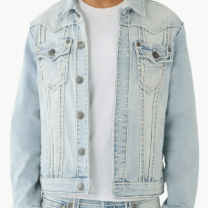 Men’s Denim Trucker Jacket In Sky Blue