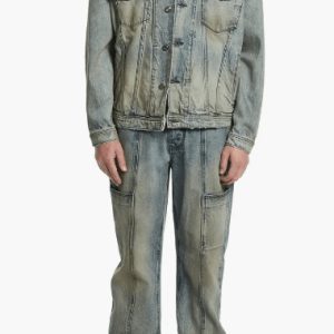 Men’s Distressed Blue Denim Jacket