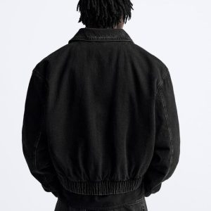 Men’s Vintage Denim Jacket In Black