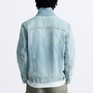 Men’s Vintage Denim Jacket In Sky Blue