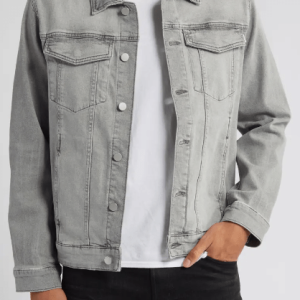 Men’s Gray Denim Trucker Jacket