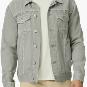 Men’s Trucker Style Denim Jacket In Gray