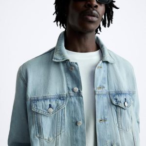 Men’s Vintage Denim Jacket In Sky Blue
