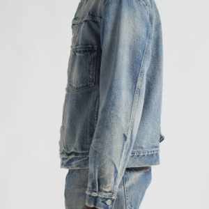 Men’s Blue Distressed Denim Jacket