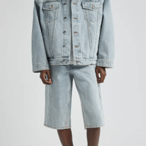Men's Oversized Denim Jacket In Sky Blue