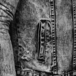 Men’s Ribbed Distressed Denim Jacket In Black