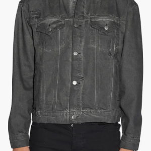 Men’s Trucker Style Denim Jacket In Black