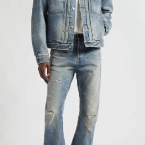 Men’s Blue Distressed Denim Jacket