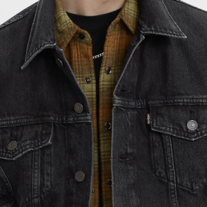 Men’s Classic Black Denim Trucker Jacket