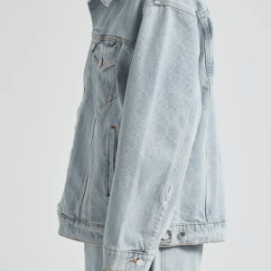 Men's Oversized Denim Jacket In Sky Blue