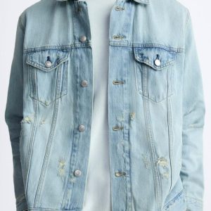Men’s Vintage Denim Jacket In Sky Blue
