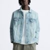 Men’s Vintage Denim Jacket In Sky Blue