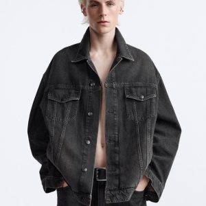 Men’s Oversized Denim Jacket Black