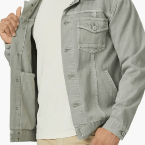 Men’s Trucker Style Denim Jacket In Gray