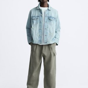 Men’s Vintage Denim Jacket In Sky Blue