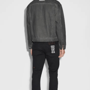 Men’s Trucker Style Denim Jacket In Black