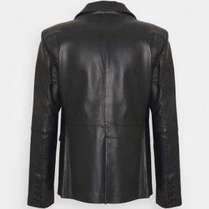 Best Darrell Black Leather Blazer