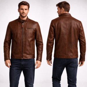 Best Decatur Brown Leather Biker Jacket