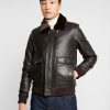 Excursion Brown Leather Bomber Jacket