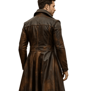 Best Jesuitic Brown Duster Leather Coat