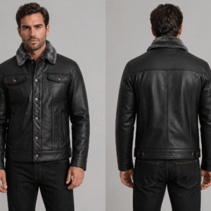 Buy Black Leather Biker Jacket Men