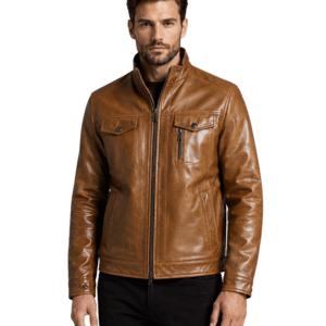 Buy Brown Leather Biker Jacket