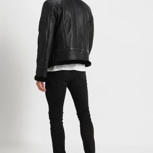 Buy Francis B-3 Black Leather Bomber Jacket